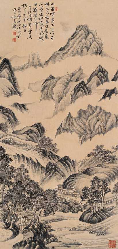 周练霞 水墨山水图 立轴